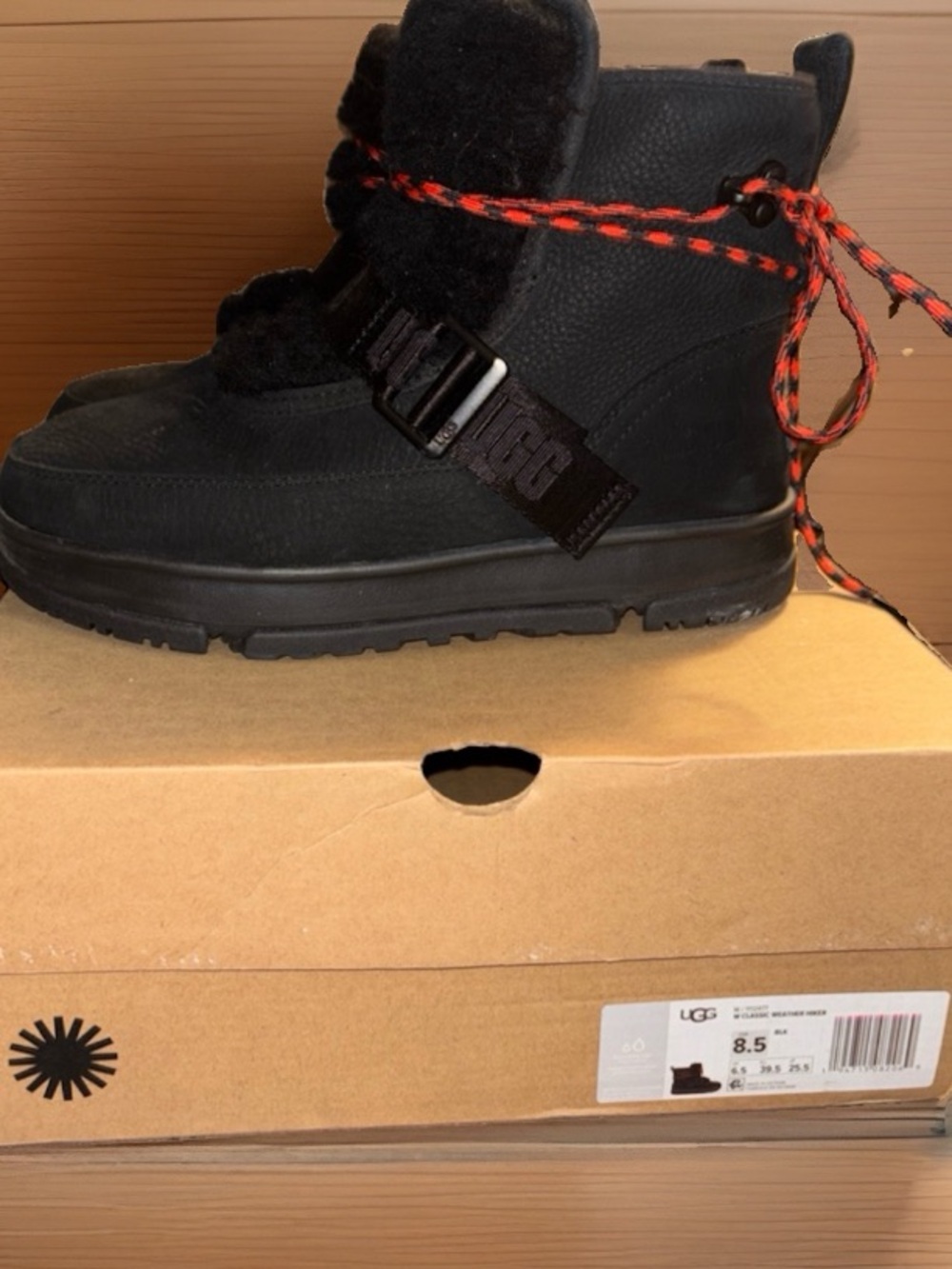 UGG Classic Weather Black And RedHiker boots, Women’s Size 8.5